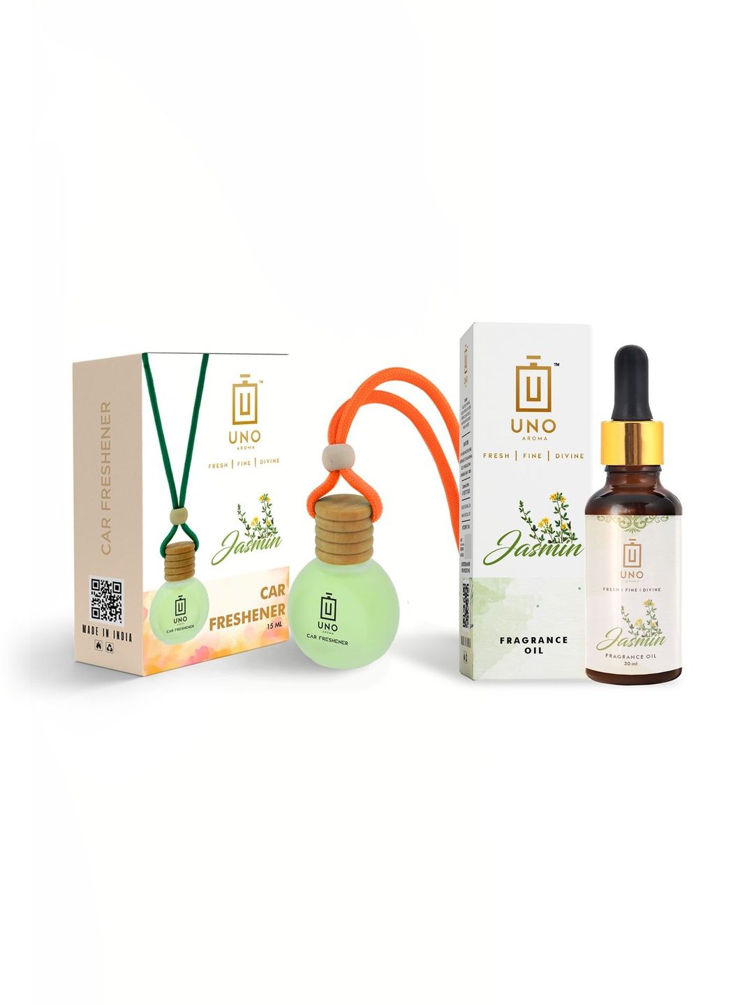 UNO AROMA Jasmine Car Freshener With Refill Pack - 45ml-picture-25