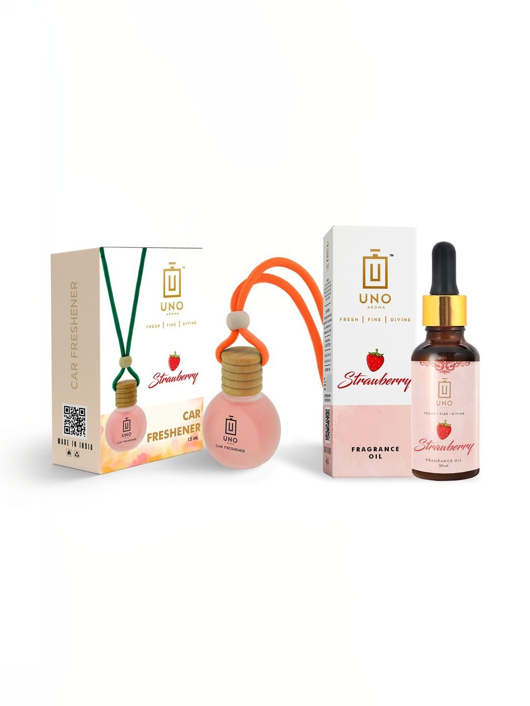 UNO AROMA Strawberry Car Freshener With Refill Pack - 45ml-picture-46