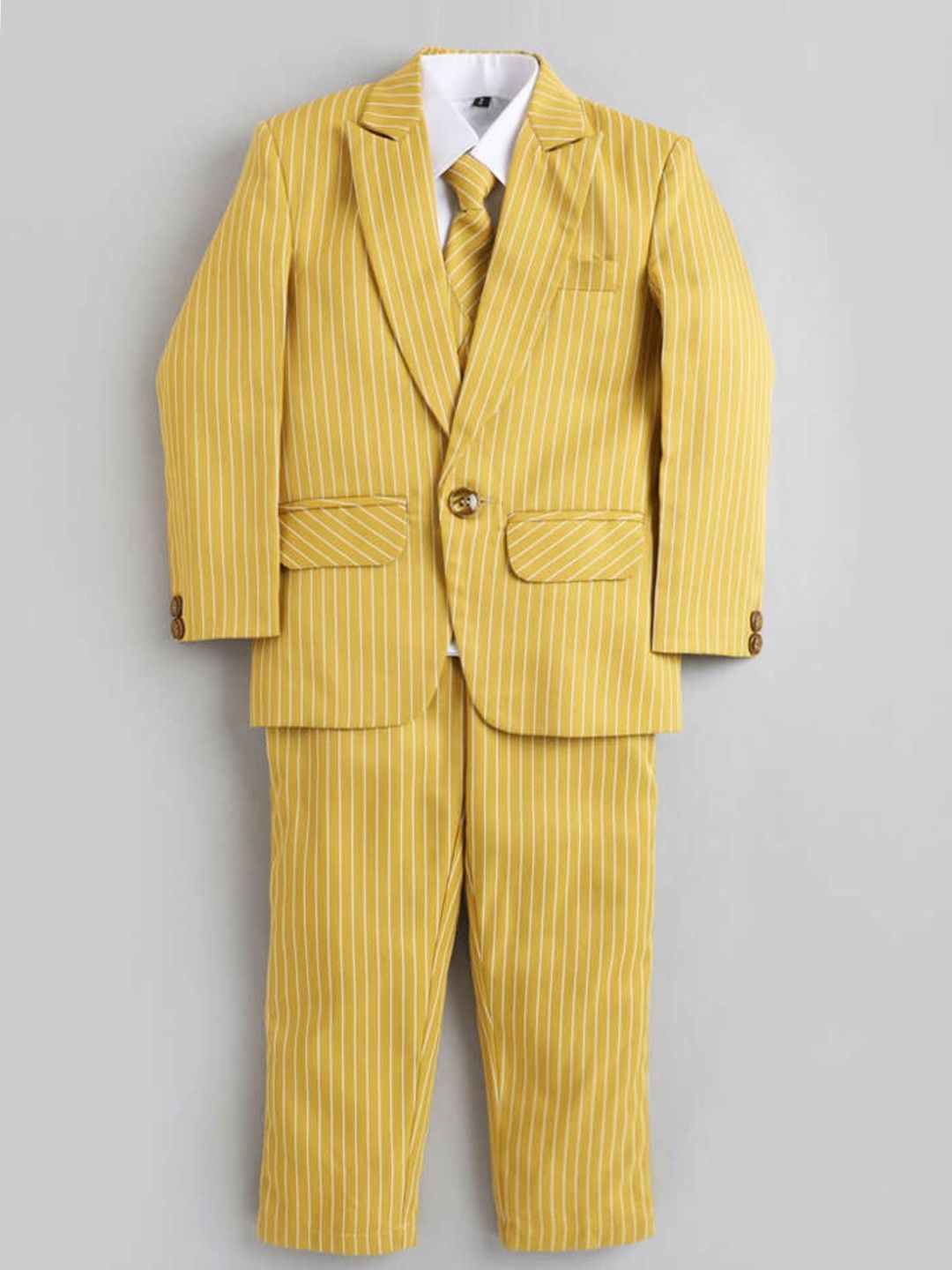 Sangria Boys Striped Single-Breasted 4-Piece Suit-image-19