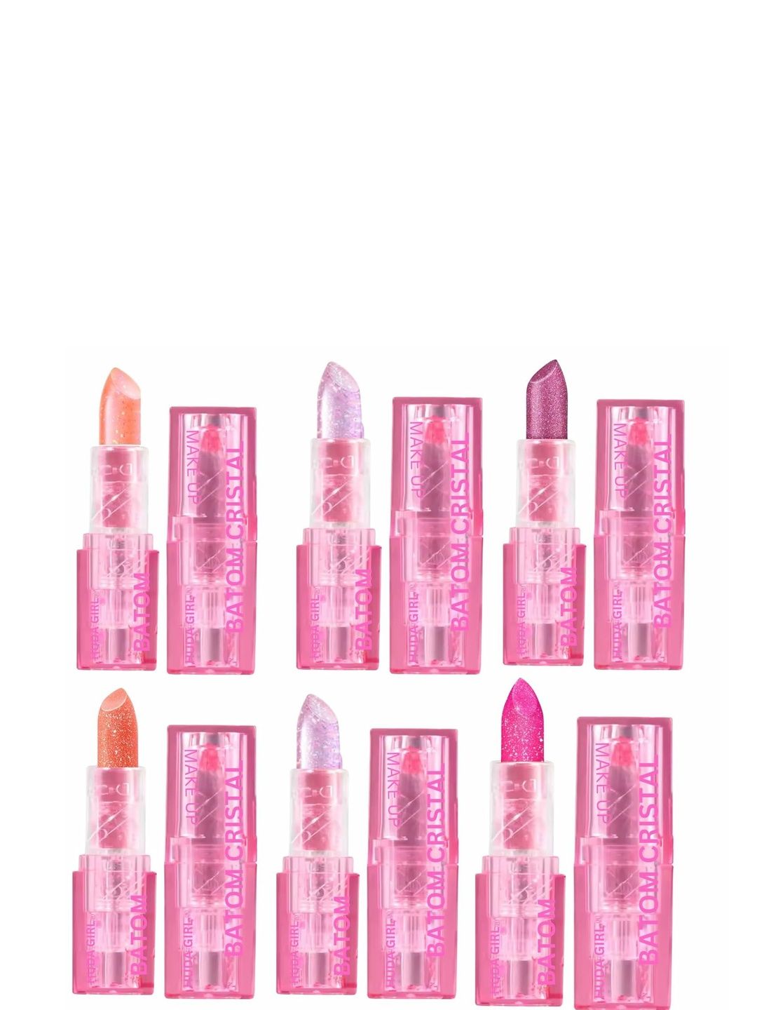 Huda Girl Batom Cristal Pack of 6 long-Lasting Non Transfer Bullet Lipstick - 24g Each-picture-27