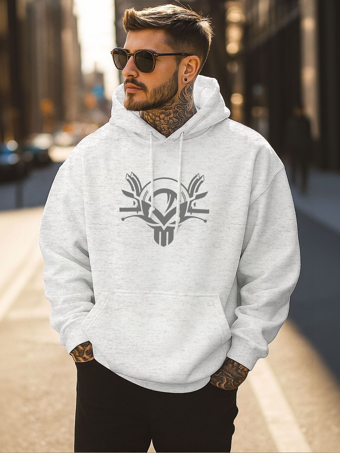 Triptee Men Printed Hooded Sweatshirt-image-43