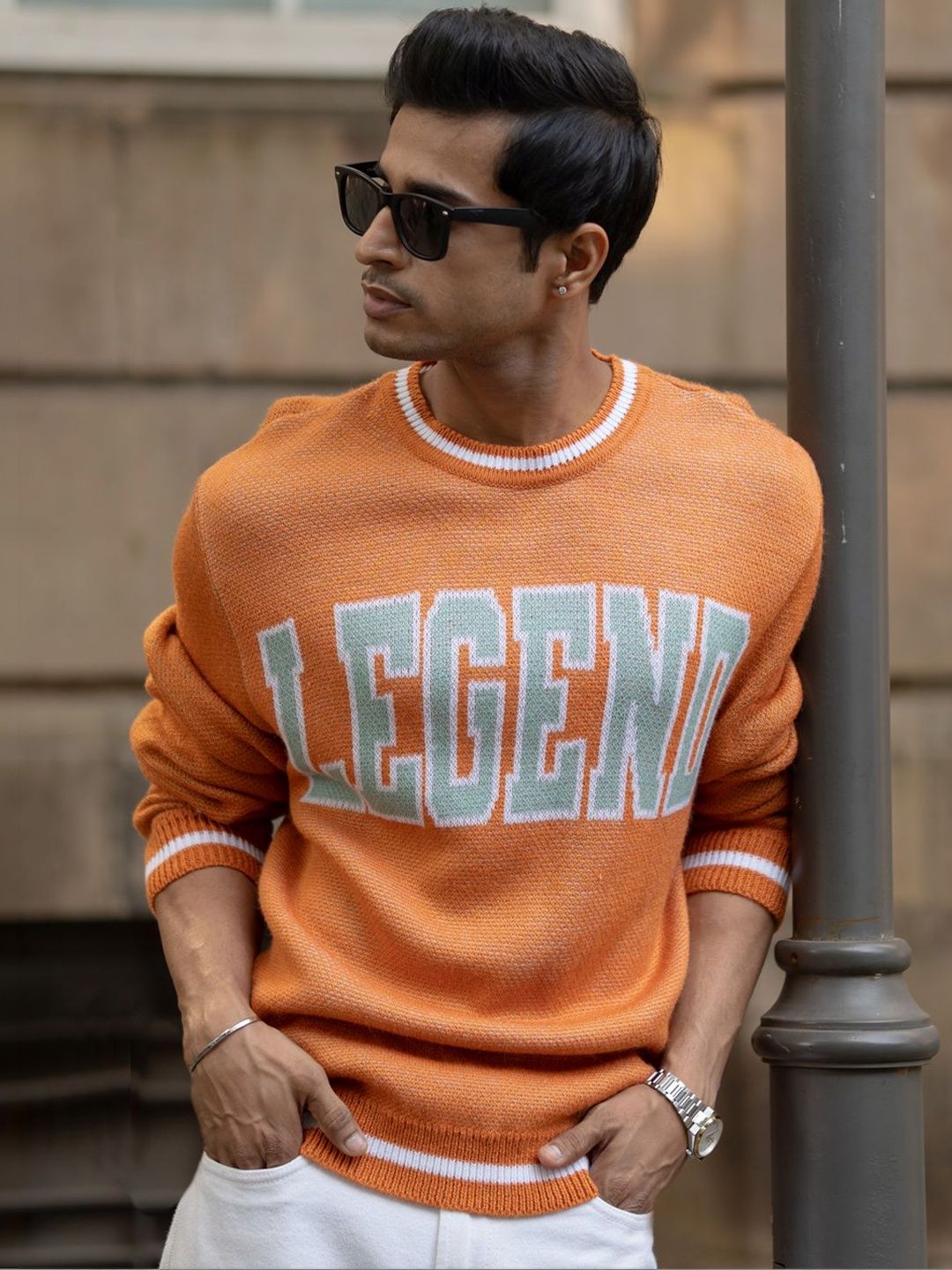 Powerlook Men Alphanumeric Printed Pullover