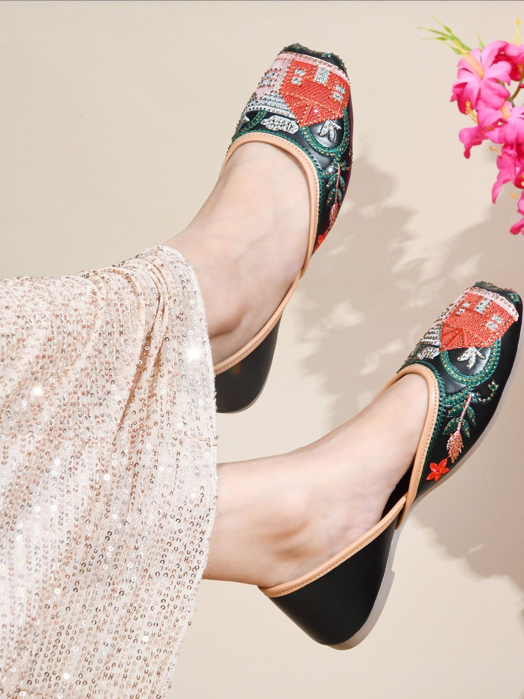 JM Looks Women Embellished Ethnic Mojaris Flats-picture-24