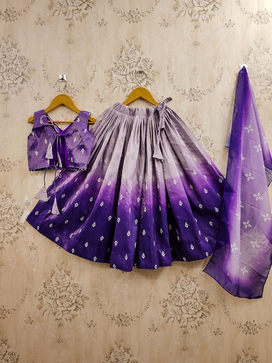Helene Girls Tie and Dye Ready to Wear Lehenga & Blouse With Dupatta-picture-17