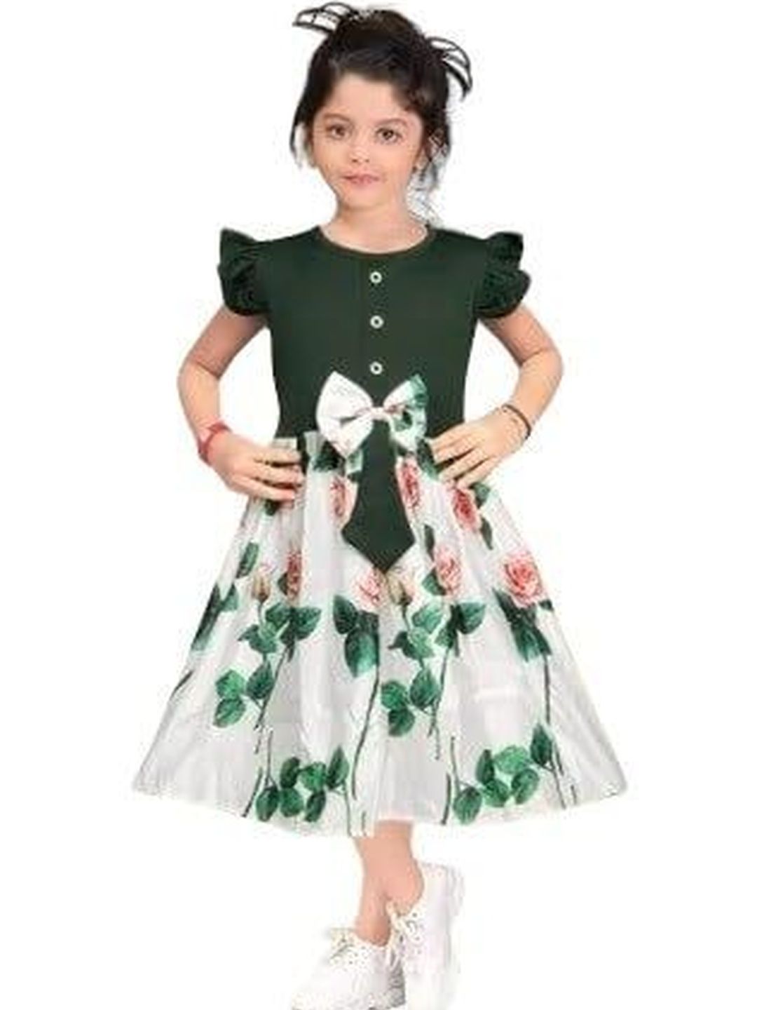 ER LIFE Style Floral Print Fit & Flare Midi Dress-picture-46