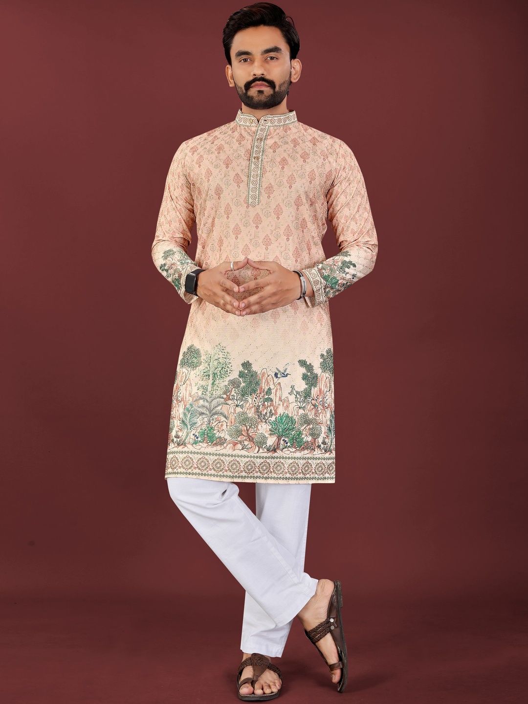 CHARLOTTE GRACIOUS Men Ethnic Motifs Printed Indie Prints Kurta-image-42