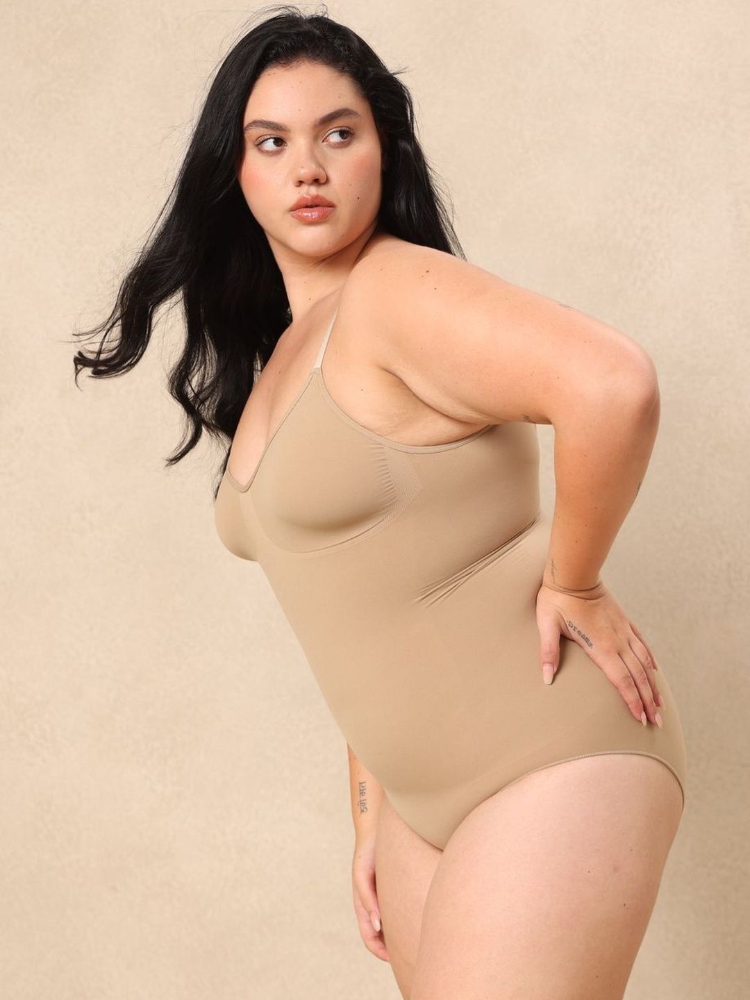 Krvvy Women Brief Body Shapewear with Snap Button Bodysuit-picture-23