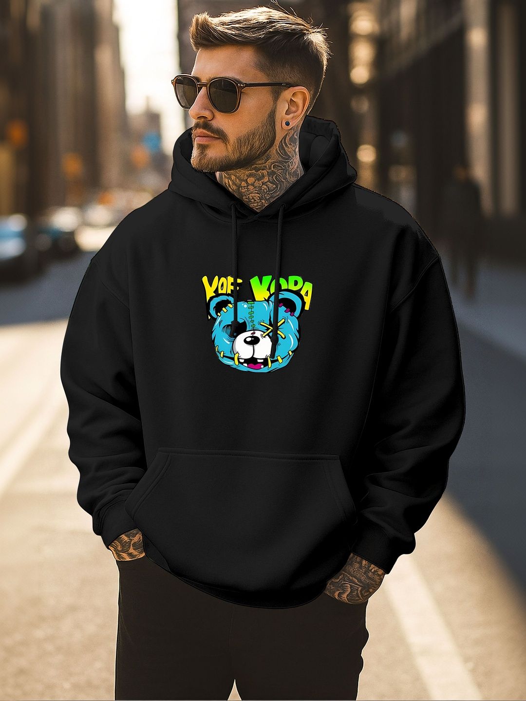 Triptee Men Printed Hooded Sweatshirt-image-39