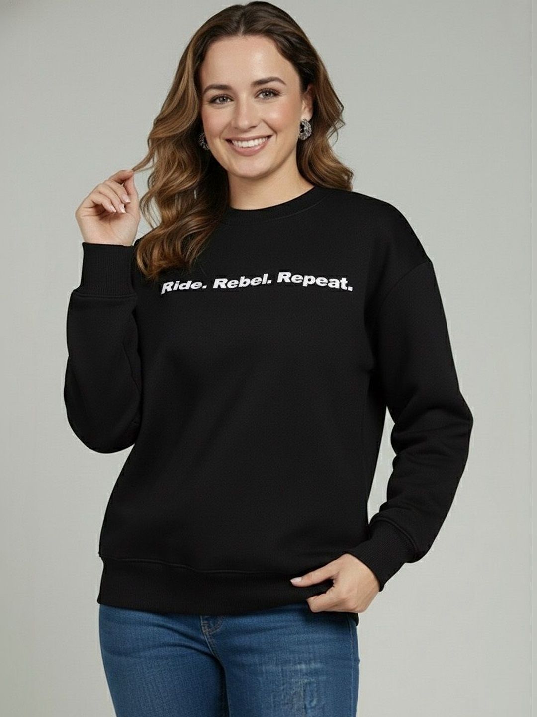 The Roadster Lifestyle Co Typography Printed Round Neck Pullover Sweatshirt-picture-19