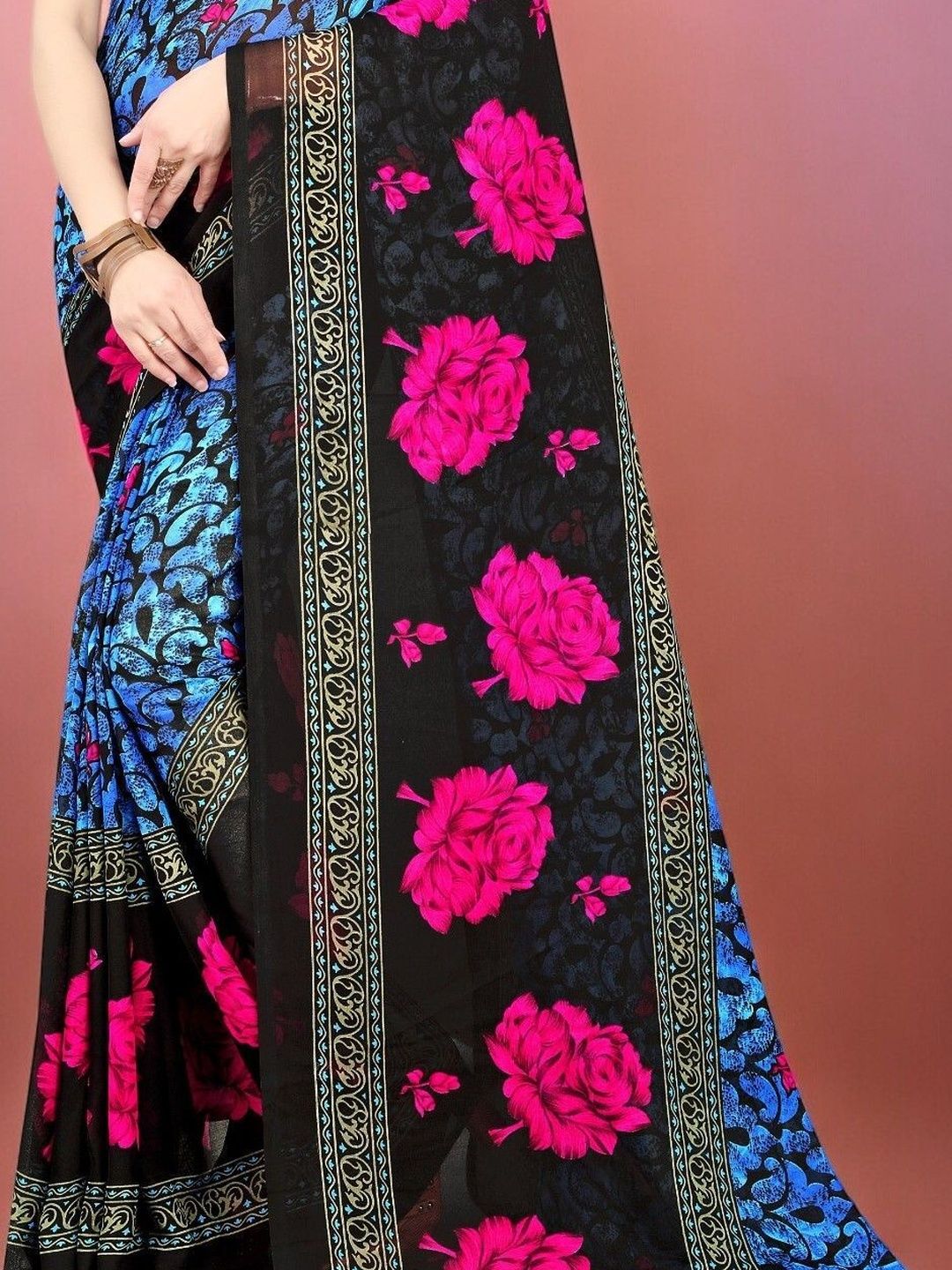 Vibhagyaa Floral Poly Chiffon Saree-picture-53