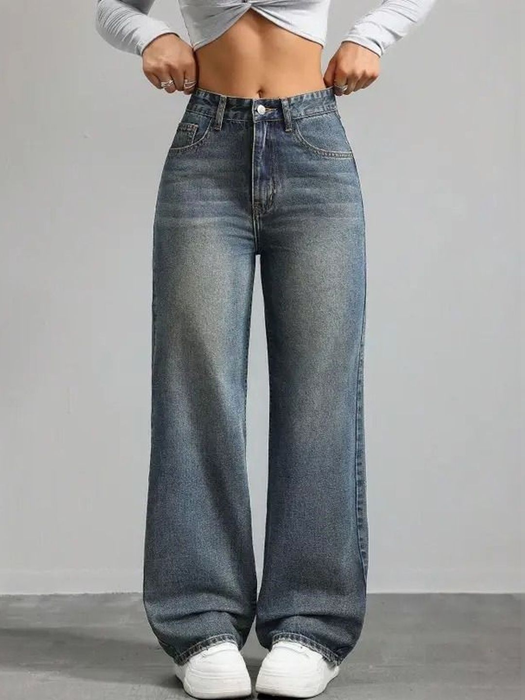 VK FASHION Women Jean Relaxed Fit High-Rise Light Fade Stretchable Jeans-picture-27