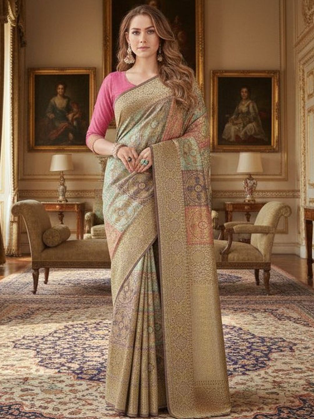 Moda Rapido Woven Design Zari Silk Blend Heavy Work Banarasi Saree-picture-37