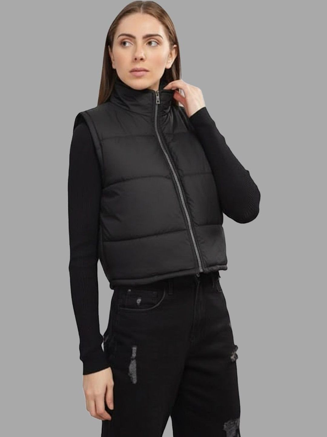 Valles365 by S.C. Women Lightweight Crop Puffer Jacket-picture-47