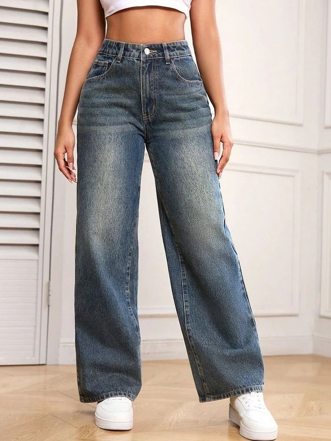 VK FASHION Women Jean Relaxed Fit High-Rise Heavy Fade Stretchable Jeans-picture-34