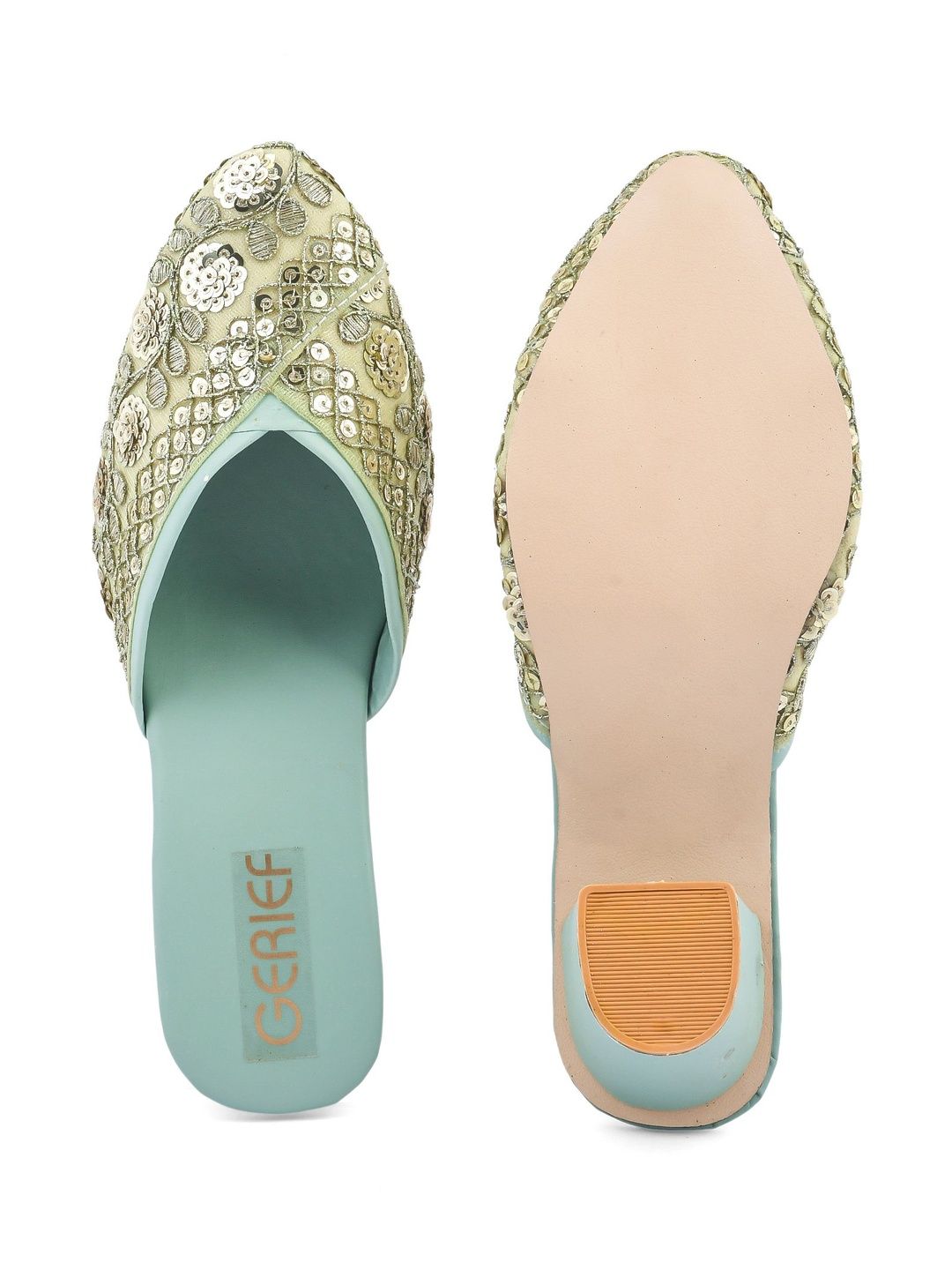 GERIEF Embellished Party Block Mules-picture-18
