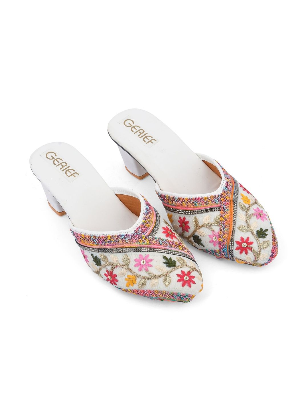 GERIEF Embellished Ethnic Block Mules-picture-24