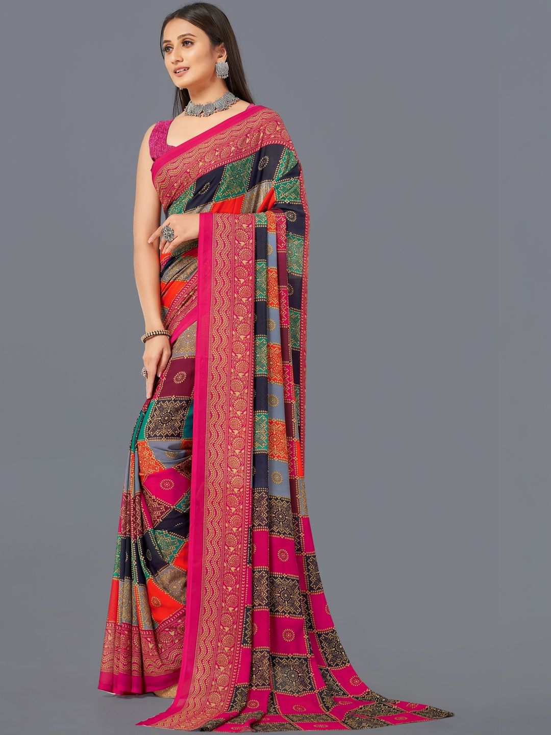 Vibhagyaa Poly Georgette Saree-picture-23