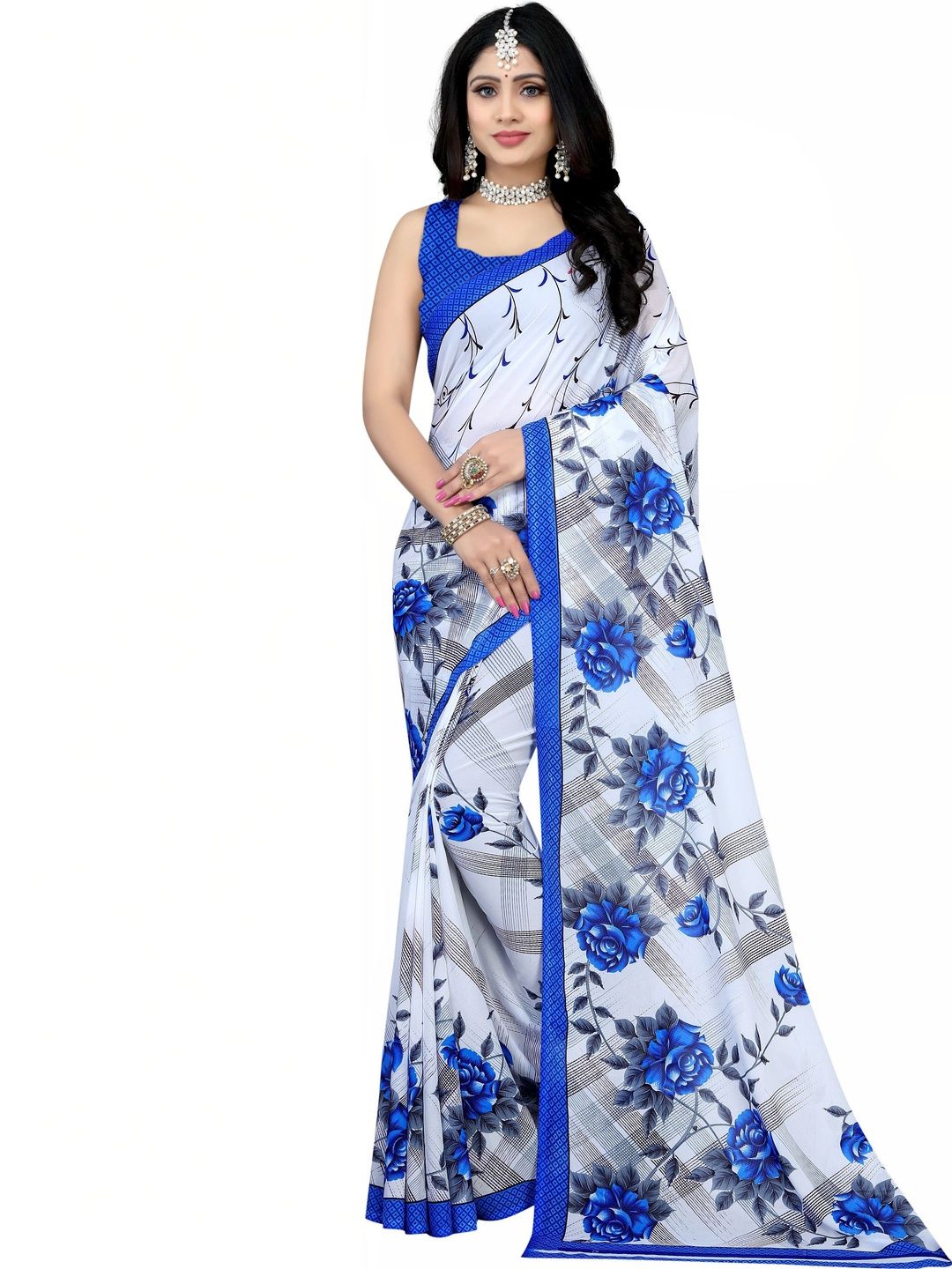 Vibhagyaa Floral Poly Georgette Saree-picture-57