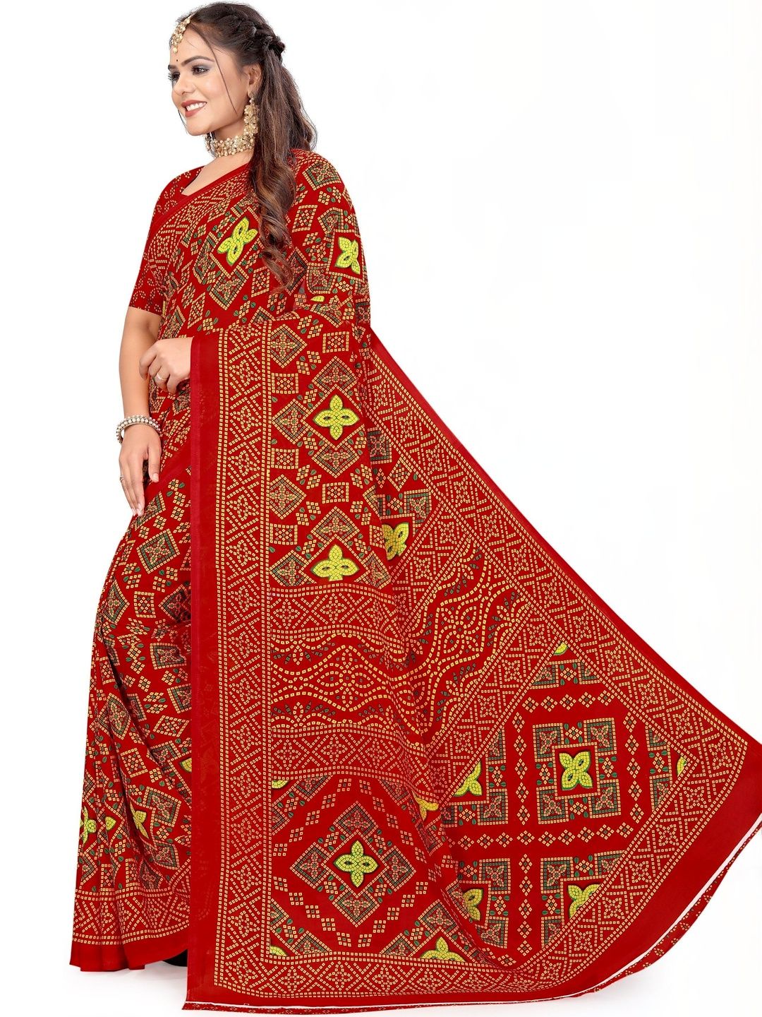 Vibhagyaa Bandhani Pure Georgette Saree-picture-13