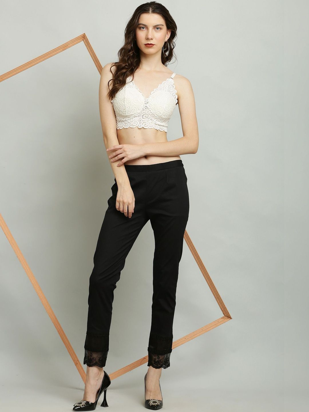 Aasma Creatives Women Textured Embellished Trousers-picture-20