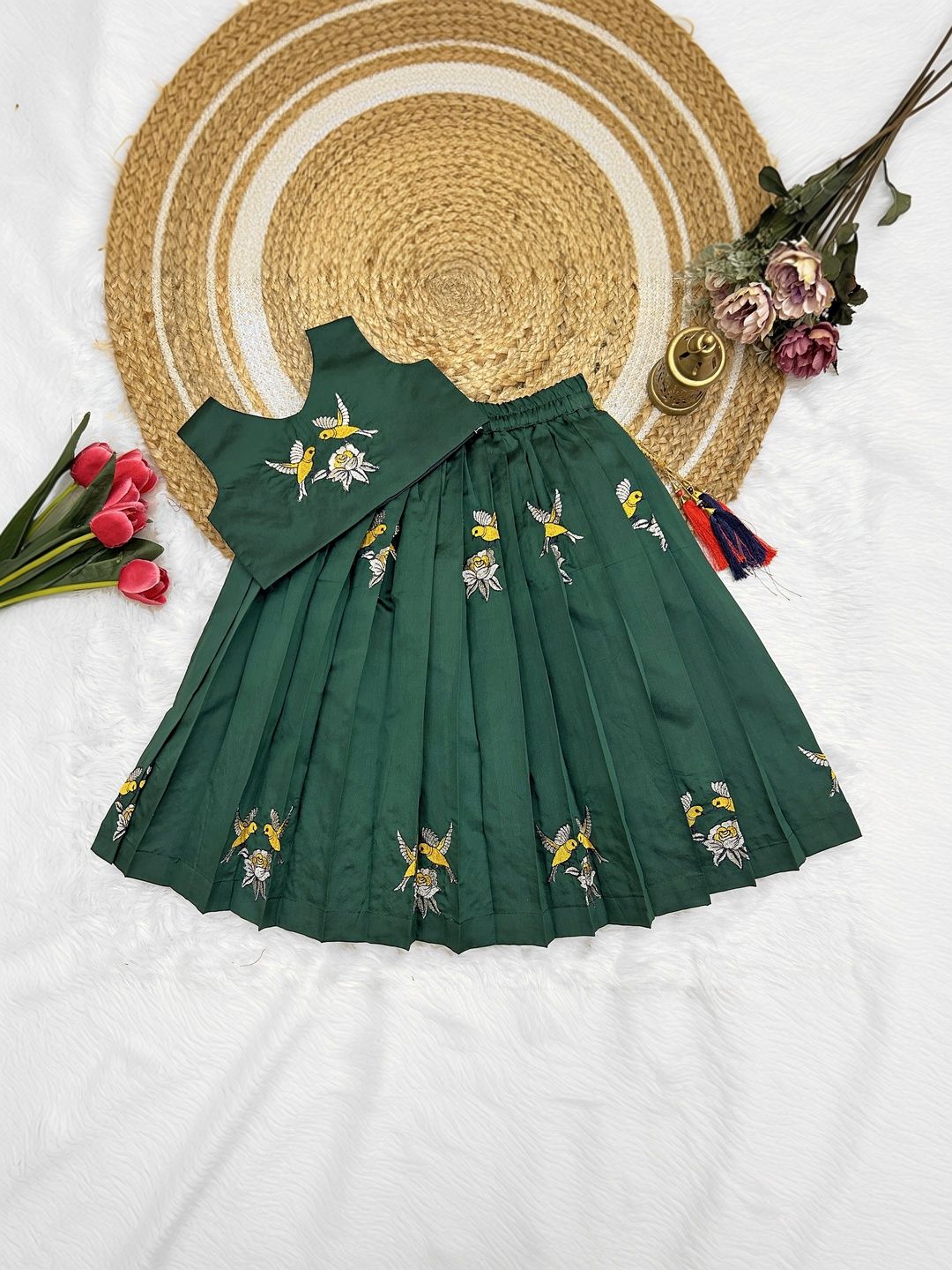 FELIZ THE DESIGNER STUDIO Girls Embroidered Thread Work Ready to Wear Lehenga & Blouse-picture-25