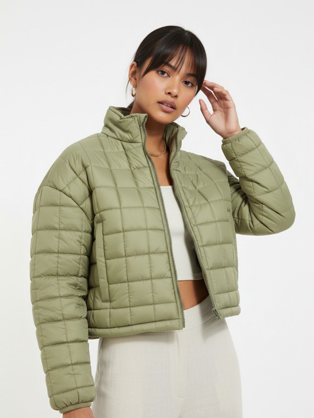 glitchez Mock Collar Oversized Crop Puffer Jacket-picture-27