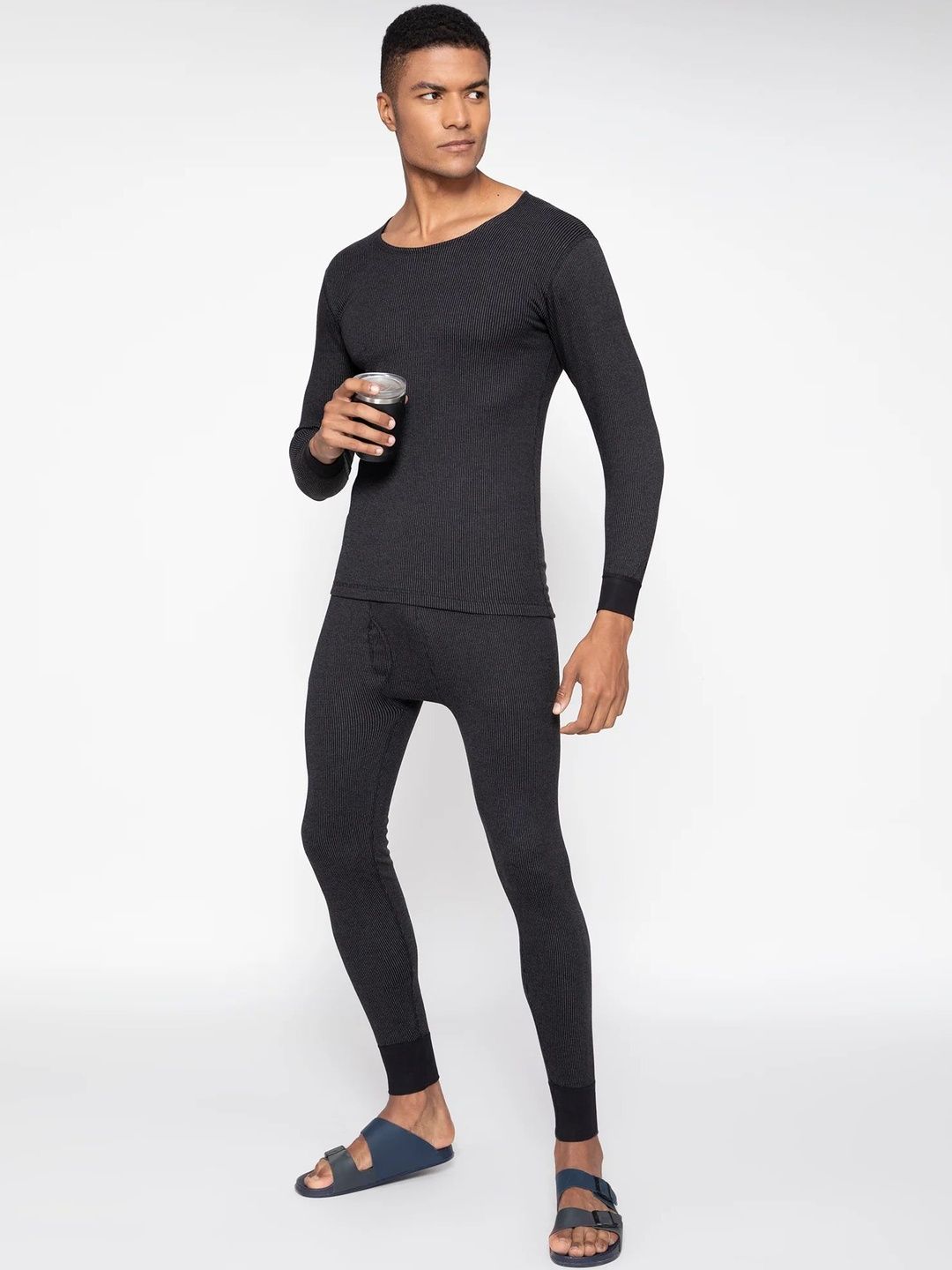 Sporto by Macho Pack of 2 Striped Mid-Rise Thermal Bottoms-picture-12