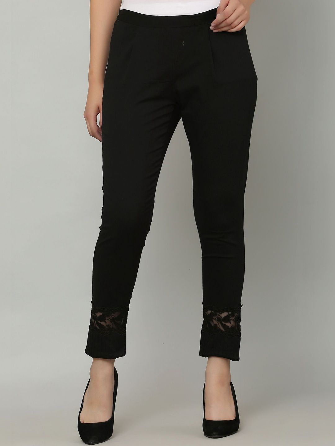 Aasma Creatives Women Textured Embellished Trousers-picture-33