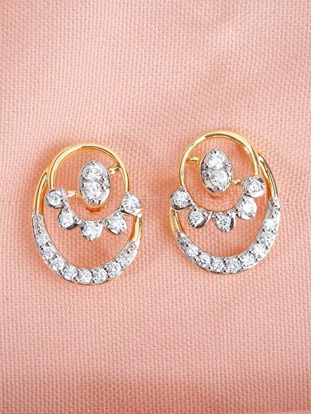 GIVA 9Kt Gold Rosalie Stud Earrings With 0.16 Carat Lab Grown Diamond - 1.6 g-image-44