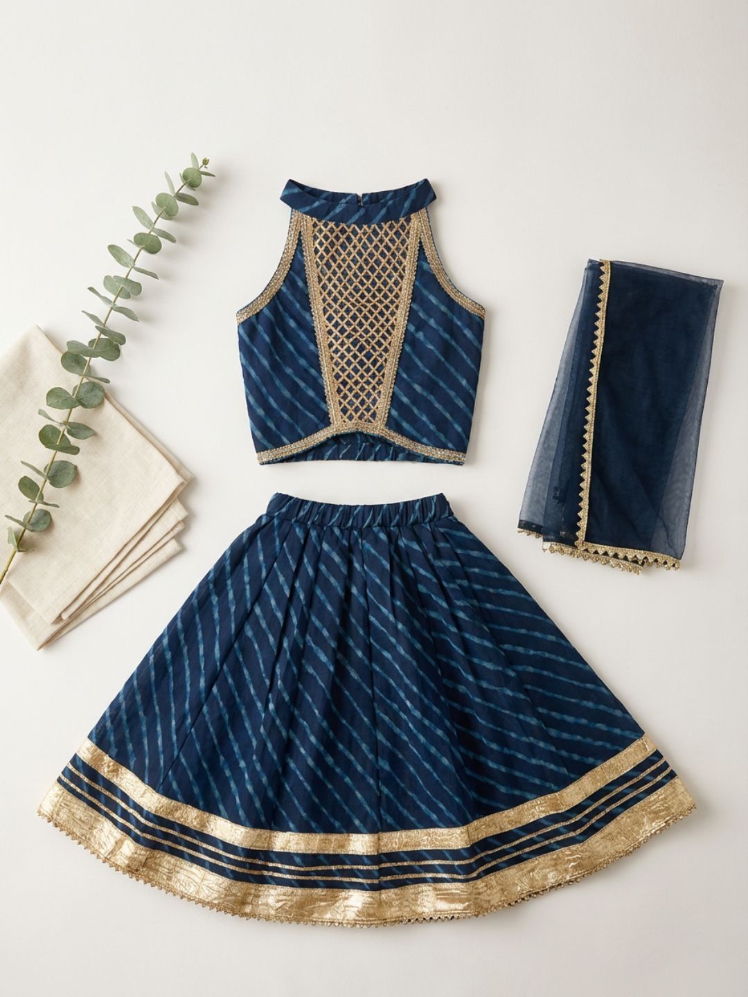 Sangria Girls Patchwork Ready to Wear Lehenga &-image-34