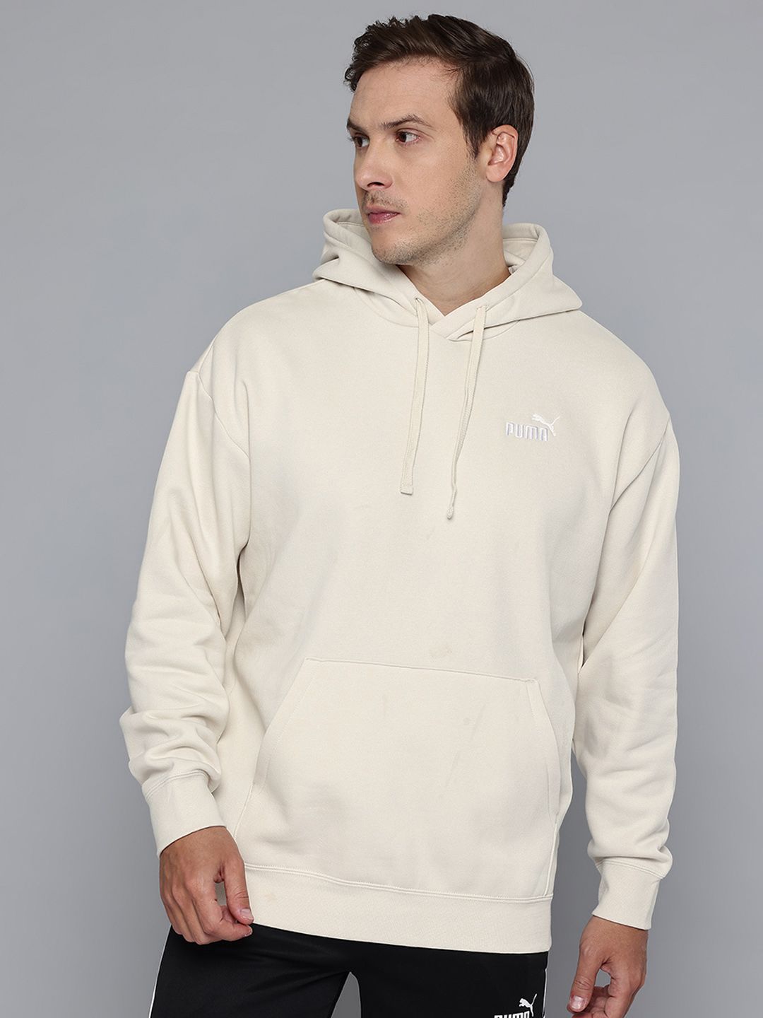 Puma Essentials No. 1 Brand Logo Detail Relaxed Fit Fleece Hooded Sweatshirt