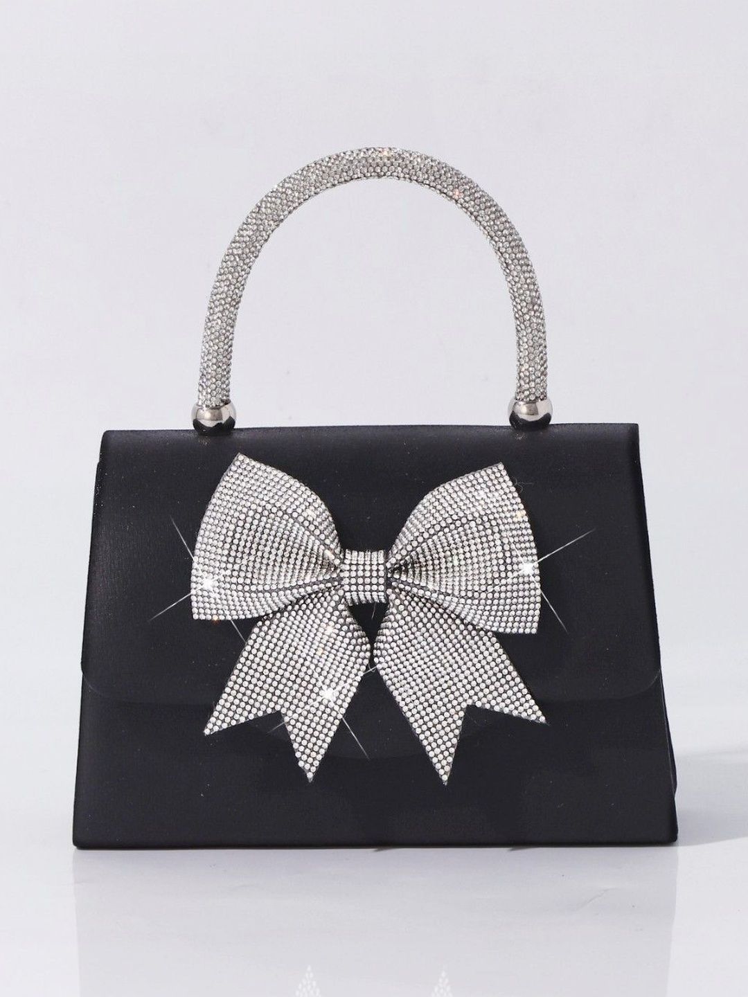 bebe Embellished Structured Handheld Bag with Bow Detail-picture-18