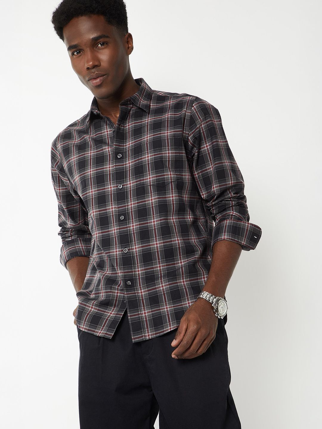 max Men Checked Casual Shirt-image-36