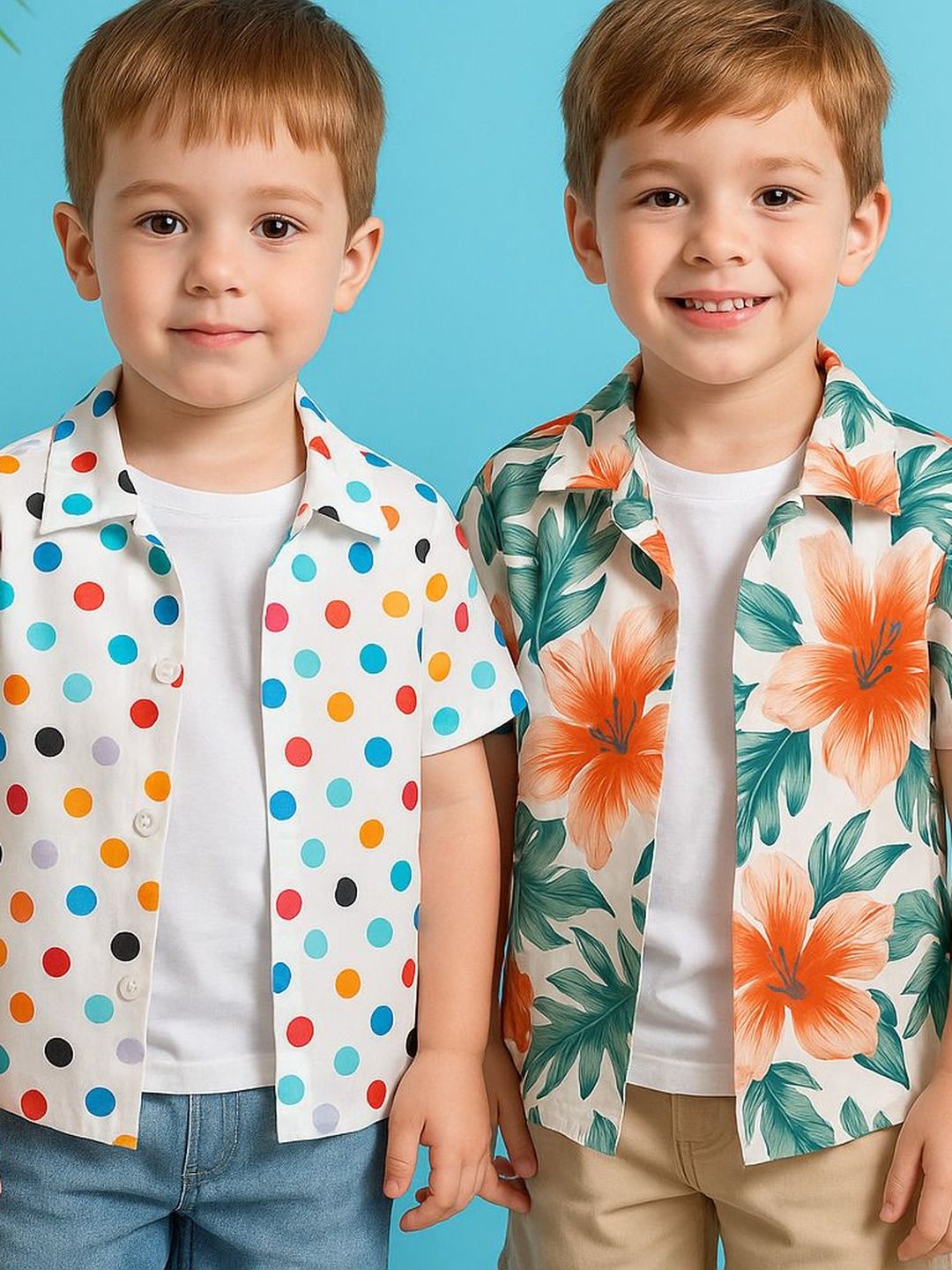 M J Fashion Unisex Kids Premium Floral Printed Casual Shirt-picture-23