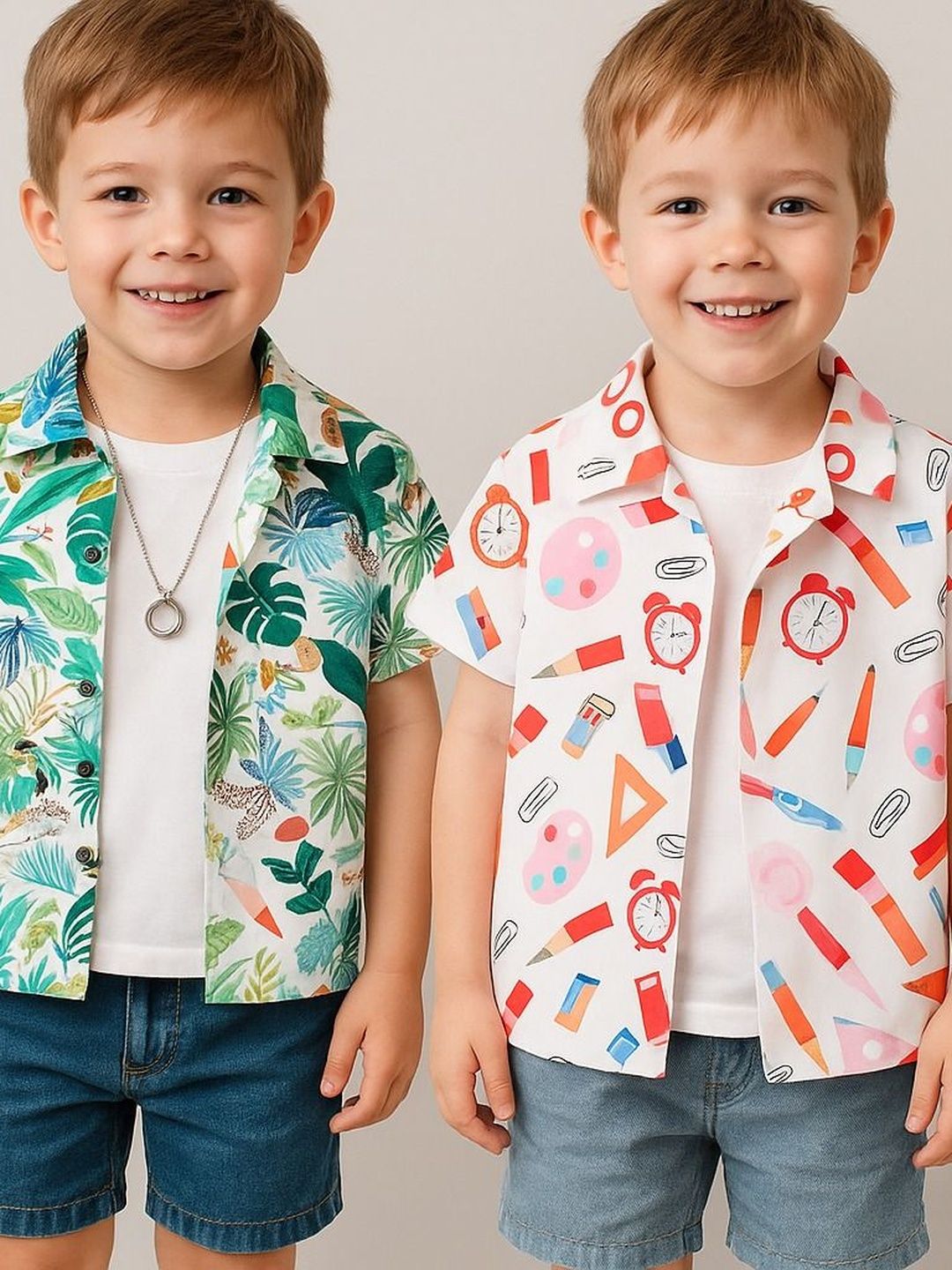 M J Fashion Unisex Kids Premium Printed Casual Shirt-picture-16