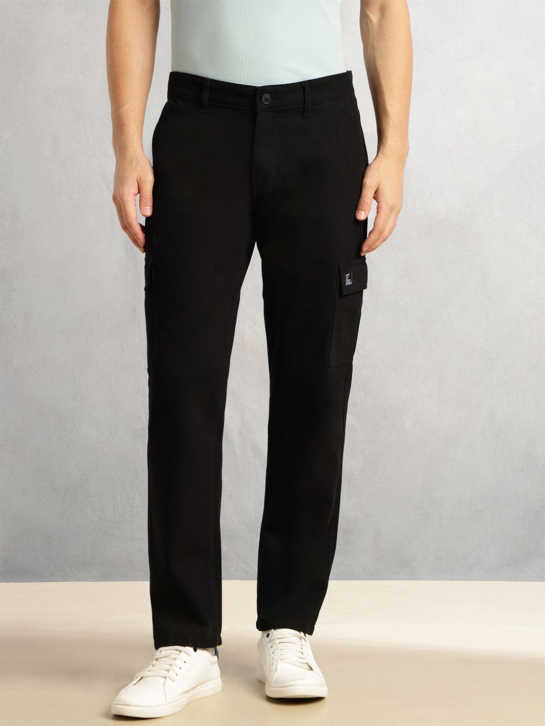 Thomas Scott Men Smart Straight Fit Cotton Cargo Trousers-picture-24