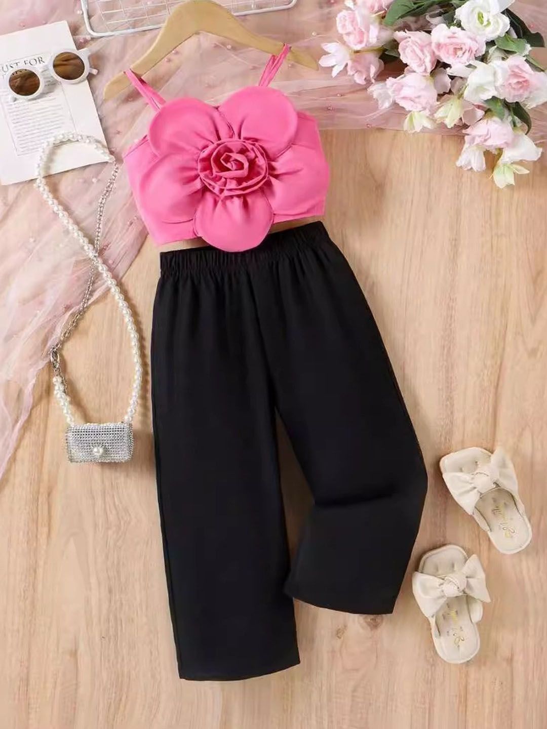 Xsole Girls Embellished Top with Palazzos-picture-23