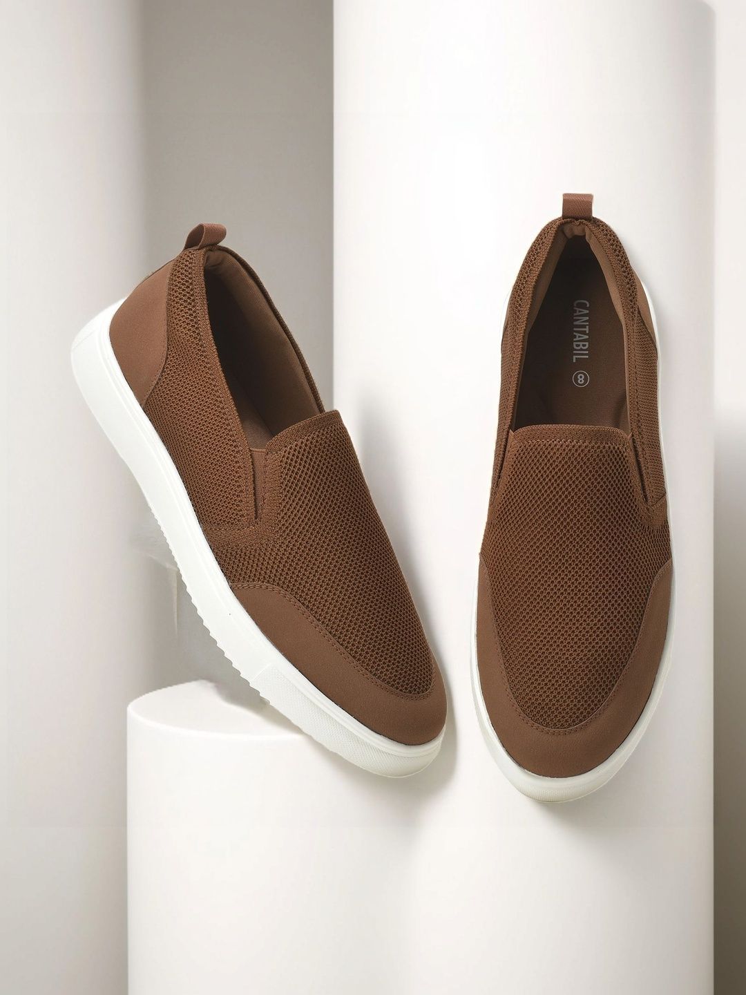 Cantabil Men Textured Slip-On Sneakers-picture-38