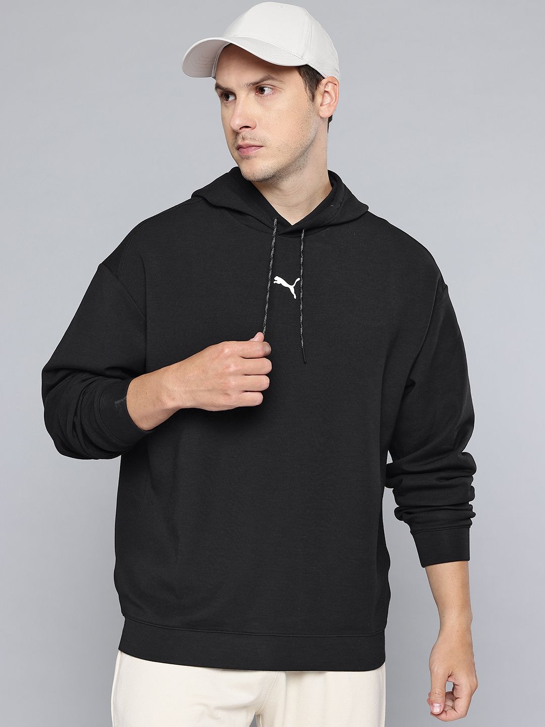 Puma Brand Logo Detail Cloudspun Hooded Relaxed Fit Sweatshirt-image-15