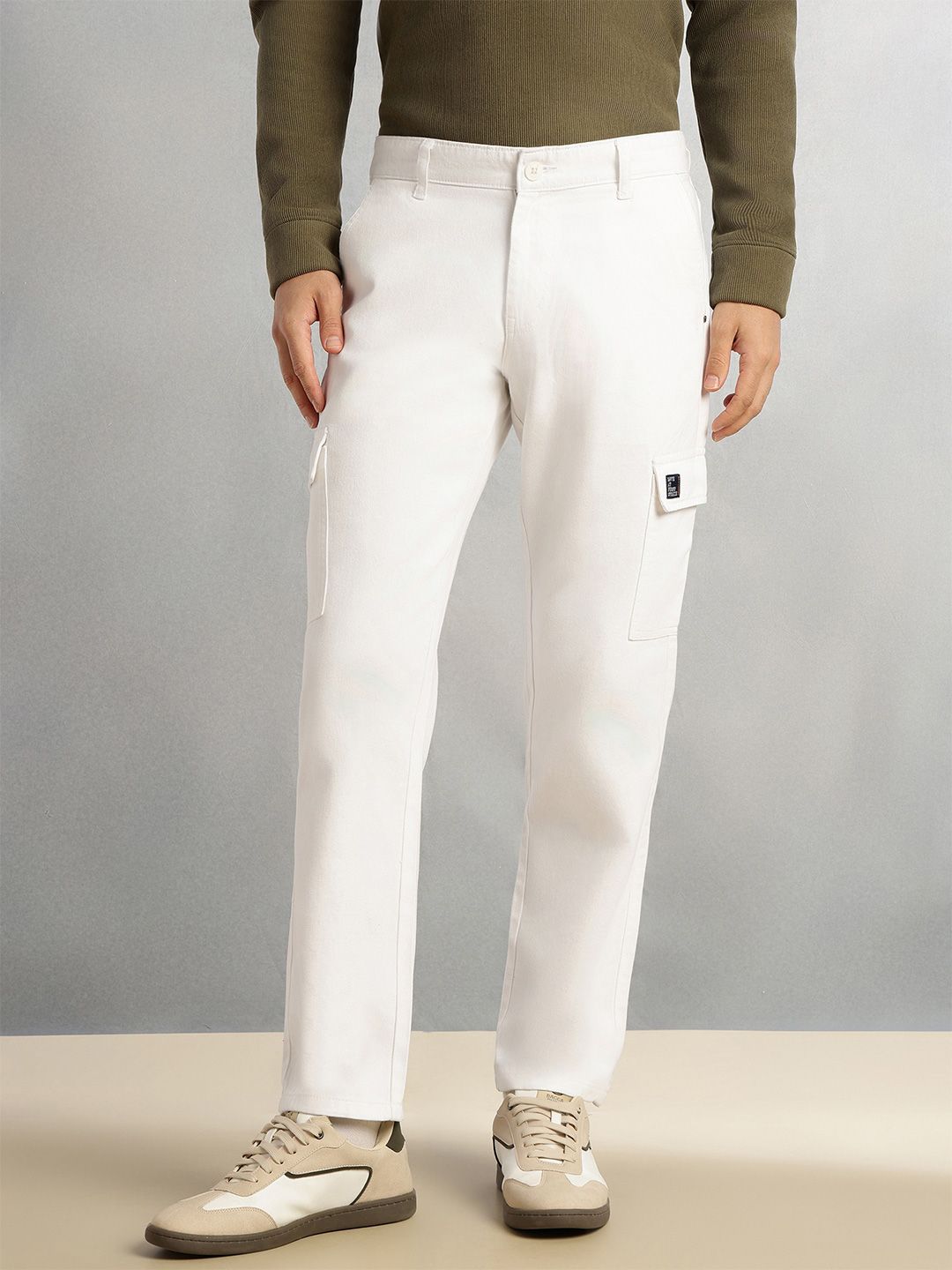 Thomas Scott Men Smart Straight Fit Cotton Cargo Trousers-image-48