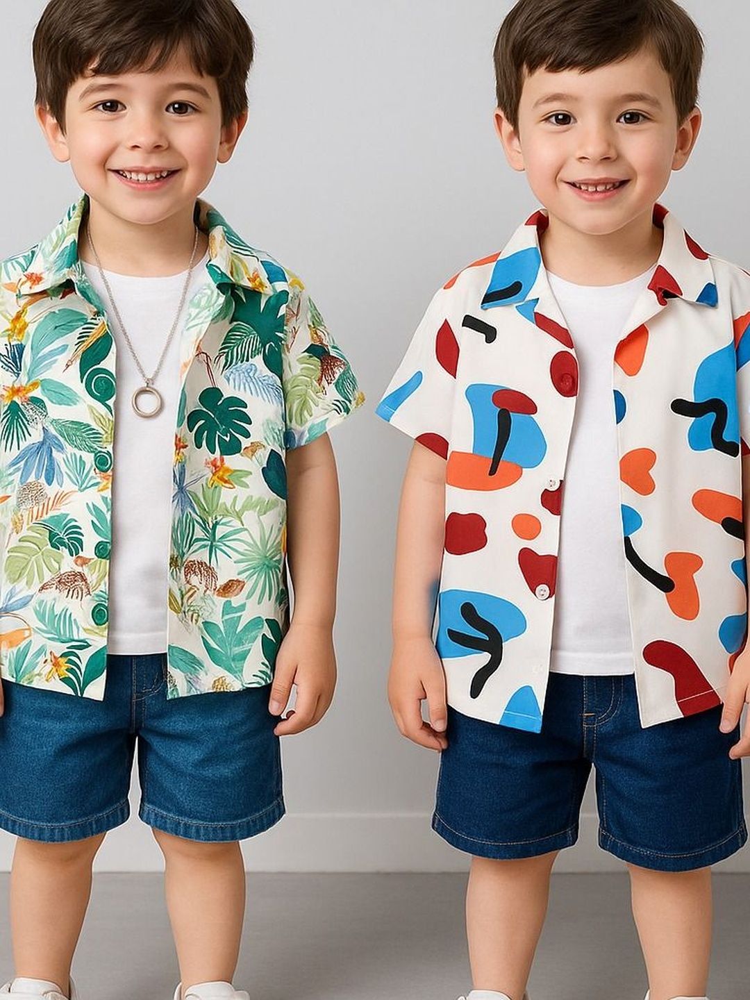 M J Fashion Unisex Kids Premium Printed Casual Shirt-picture-46