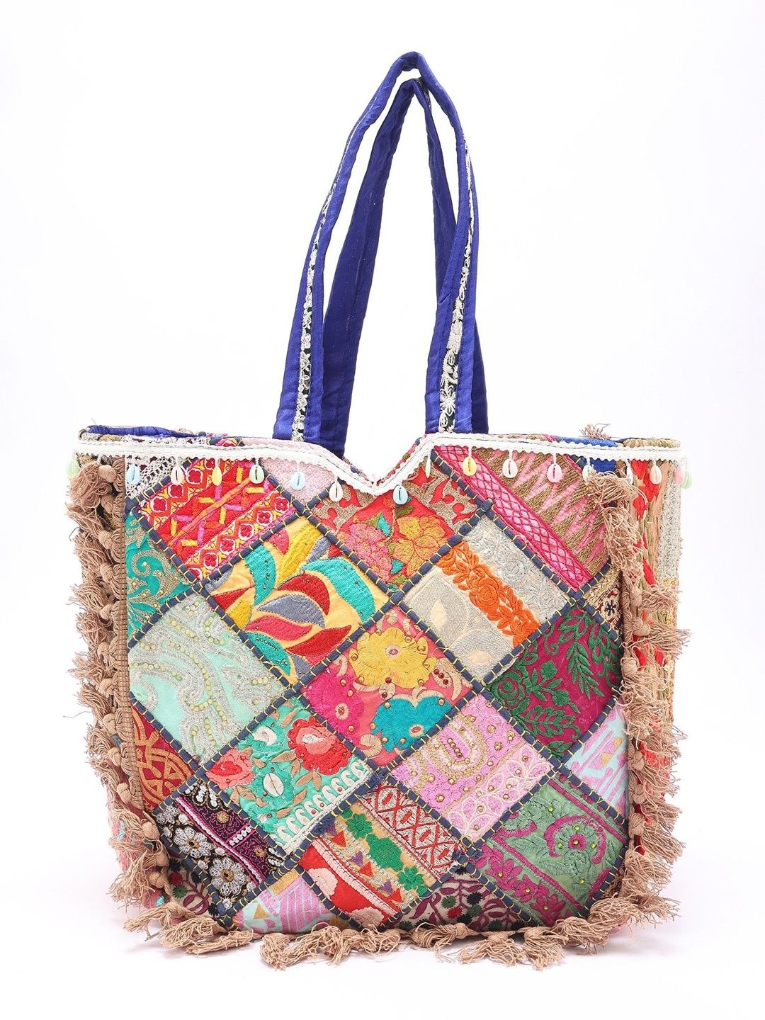 Exotic India Colourblocked Tote Bag-picture-14
