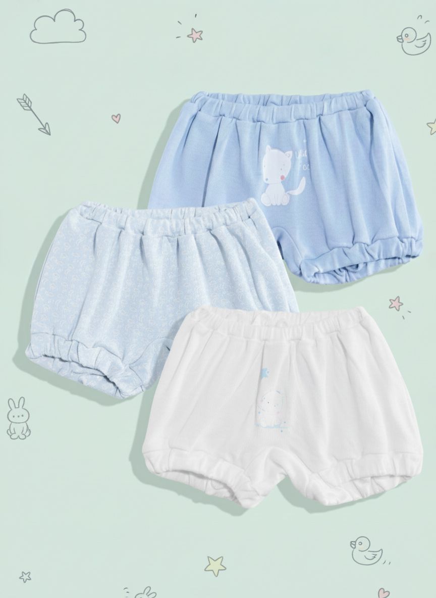 mothercare Infant Boys Pack of 3 Floral Printed Cotton Shorts