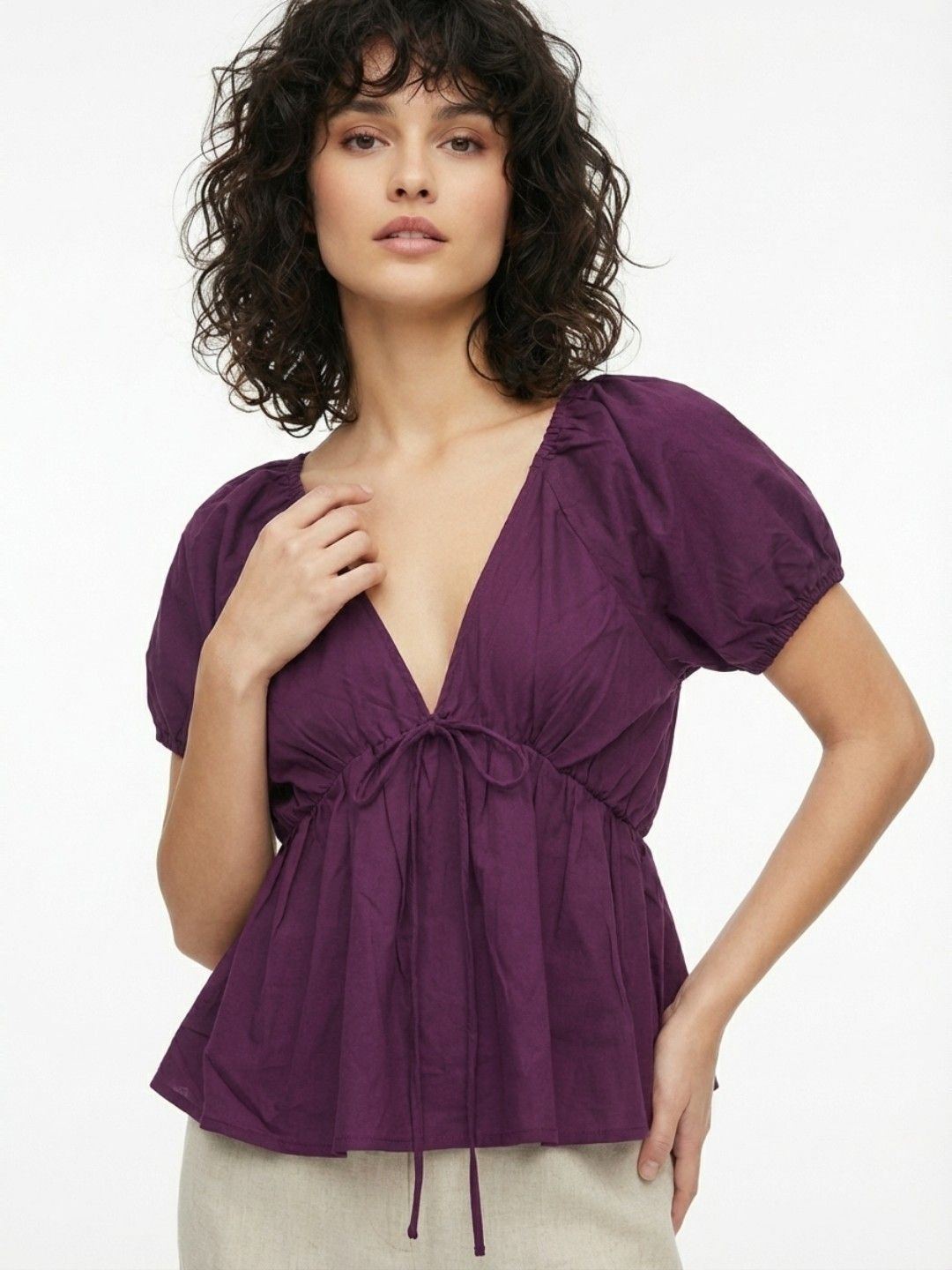 fusion by glitchez Puff Sleeve Peplum Top-picture-19