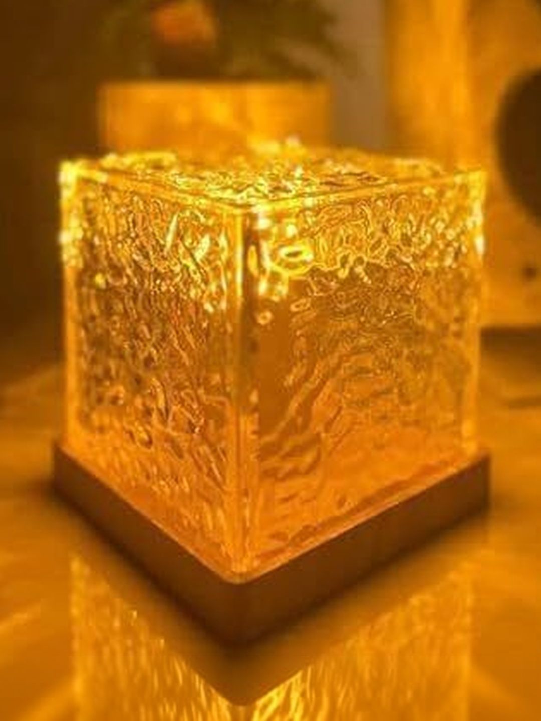 FINARO Multicoloured Textured Acrylic Contemporary Square Table Lamp-image-12