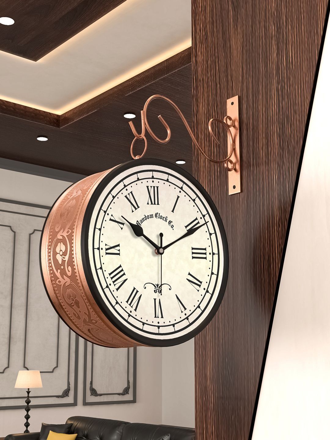 RANDOM Multicoloured & Copper-Toned Textured Vintage Wall Clock-picture-18