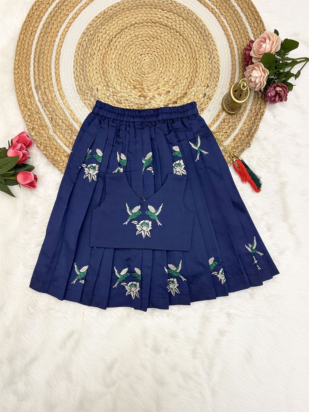 FELIZ THE DESIGNER STUDIO Girls Embroidered Thread Work Ready to Wear Lehenga &-picture-31