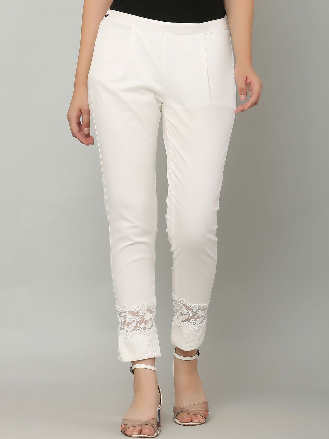 Aasma Creatives Women Textured Embellished Trousers-picture-19