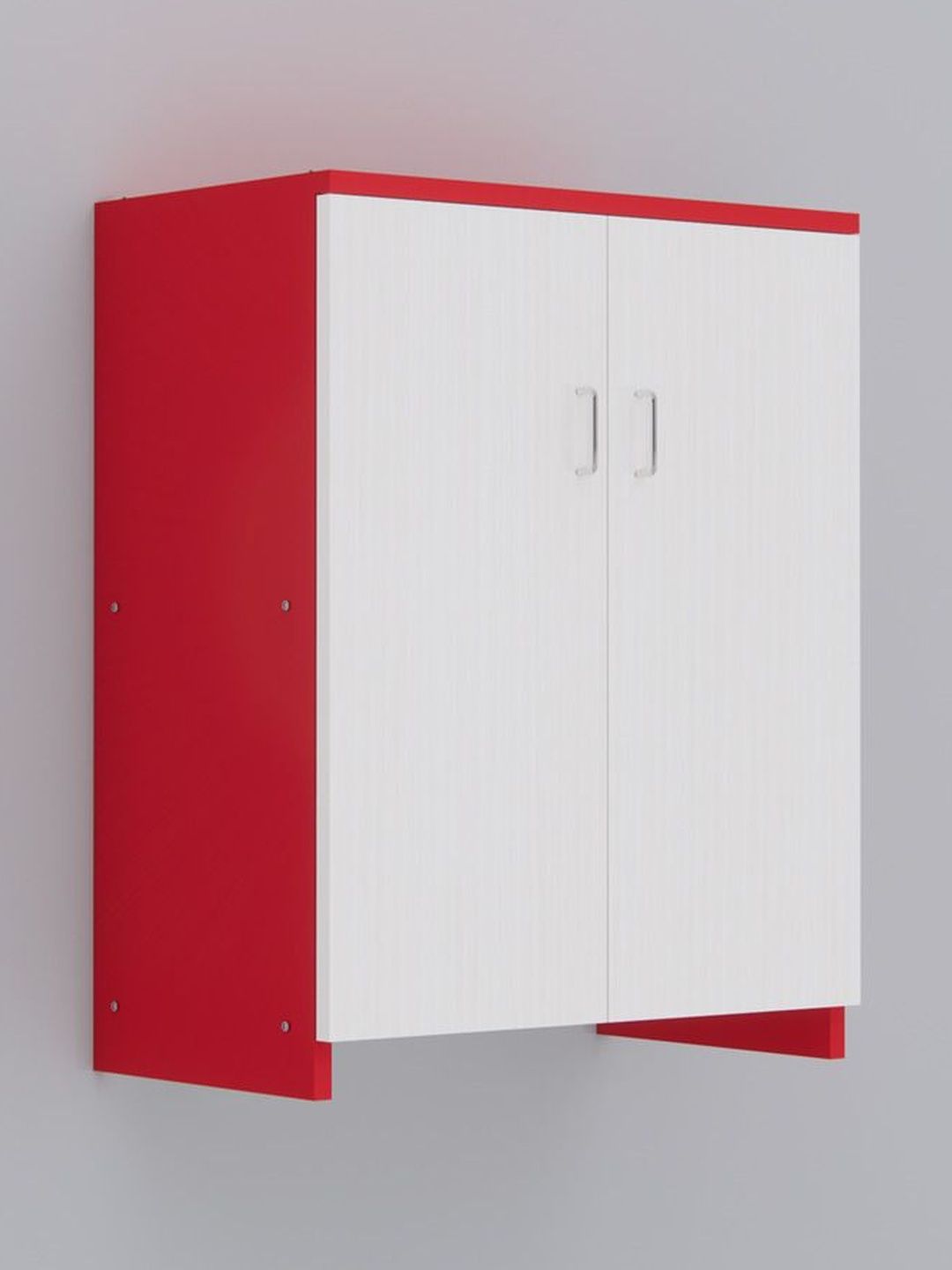 SPECIALITY PANELS Red & White Wooden 2 Doors With 4 Shelves Multipurpose Shoe Rack-picture-50