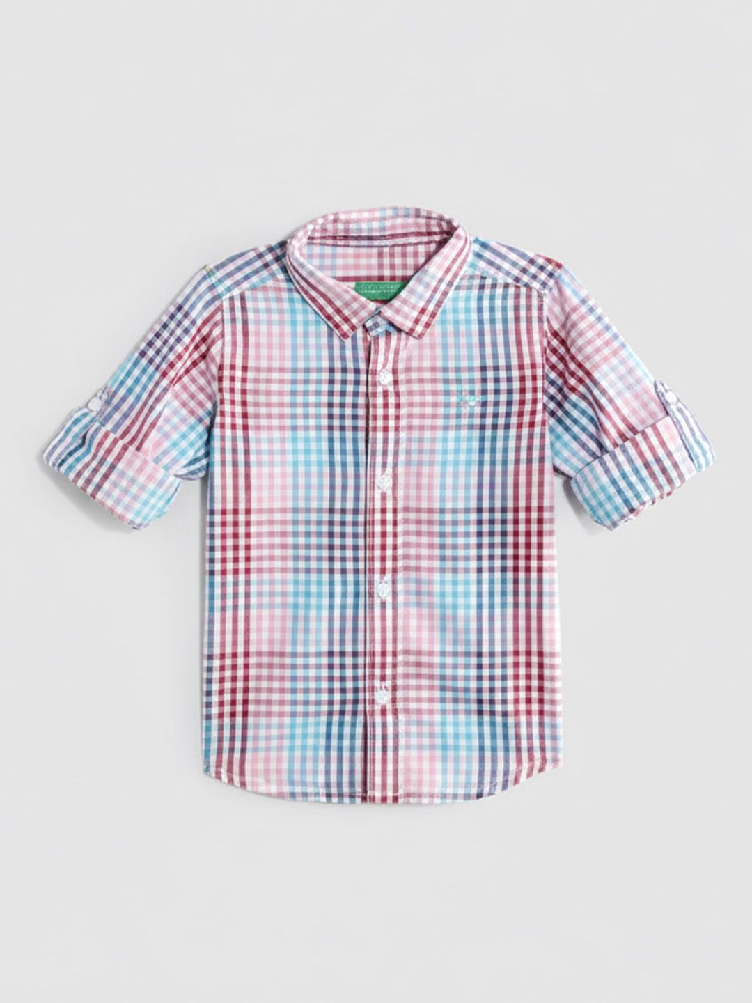 United Colors of Benetton Boys Gingham Checks Pure Cotton Shirt-picture-37